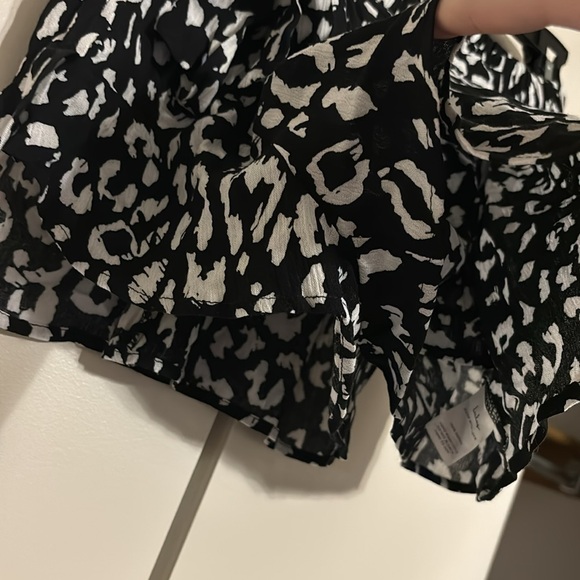Lulus black & white cheetah high waisted- wrap skort - Picture 2 of 4